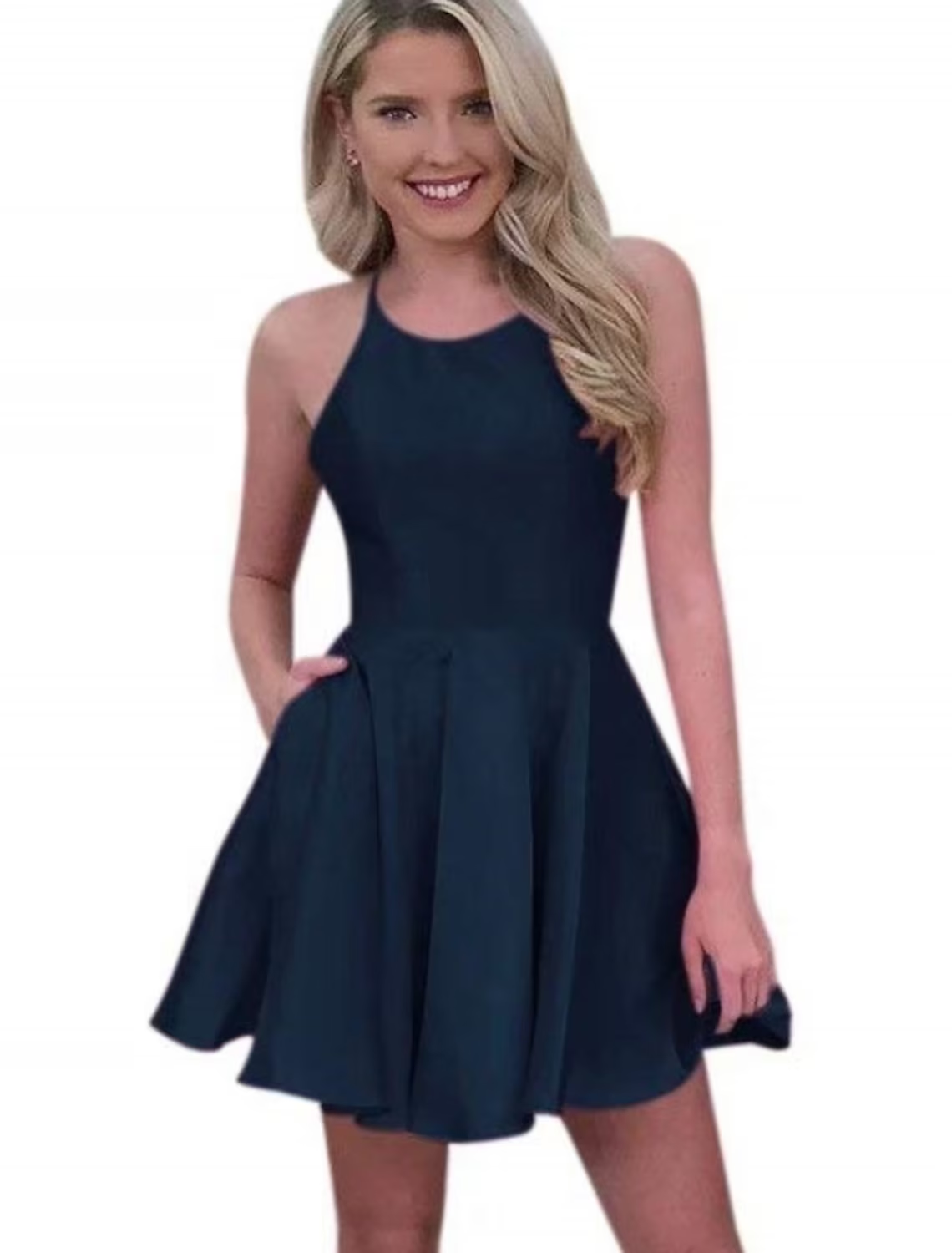 Luolandi A-Line Cocktail Dresses Party Dress Engagement Short / Mini Sleeveless Jewel Neck Chiffon